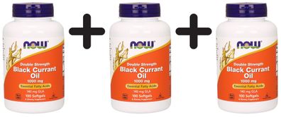 3 x Black Currant Oil, 1000mg (Double Strength) - 100 softgels