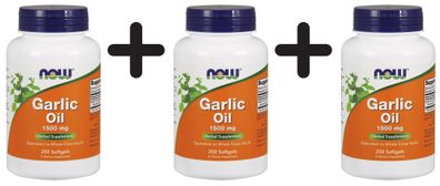 3 x Garlic Oil, 1500mg - 250 softgels