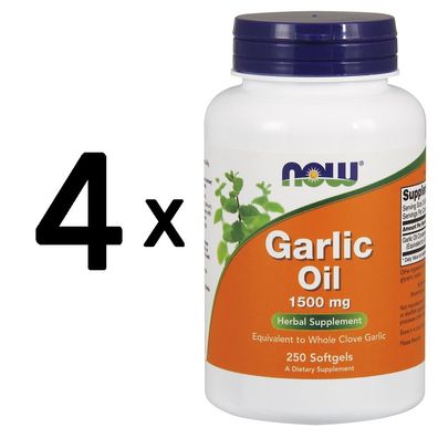4 x Garlic Oil, 1500mg - 250 softgels