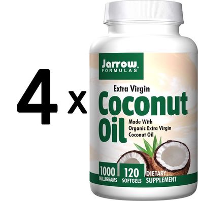 4 x Coconut Oil Extra Virgin, 1000mg - 120 softgels