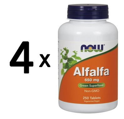 4 x Alfalfa, 650mg - 250 tablets