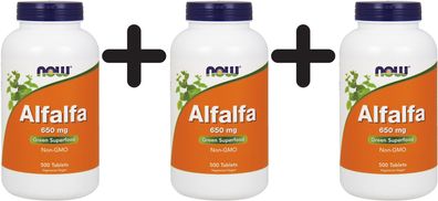 3 x Alfalfa, 650mg - 500 tablets