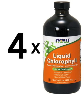 4 x Chlorophyll, Liquid - 473 ml.