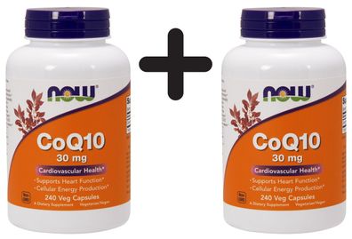 2 x NOW Foods CoQ10, 30mg - 240 vcaps