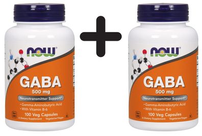 2 x GABA, 500mg with Vitamin B6 - 100 vcaps