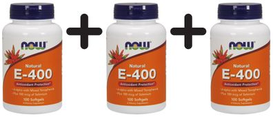 3 x Vitamin E-400 IU with Selenium - 100 softgels
