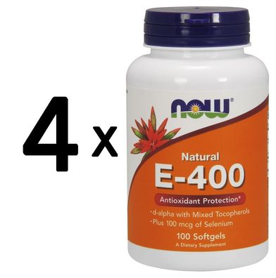 4 x Vitamin E-400 IU with Selenium - 100 softgels