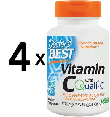 4 x Vitamin C with Quali-C, 500mg - 120 vcaps