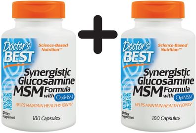 2 x Synergistic Glucosamine MSM Formula with OptiMSM - 180 caps