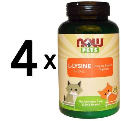 4 x Pets, L-Lysine for Cats - 226g