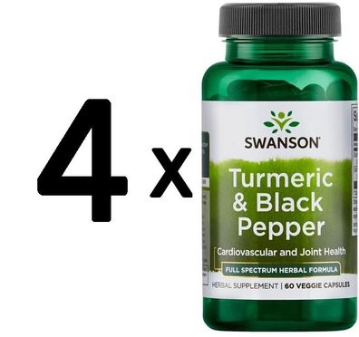 4 x Full Spectrum Turmeric & Black Pepper - 60 vcaps