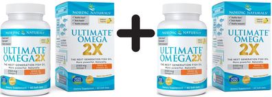 2 x Ultimate Omega 2X with Vitamin D3, 2150mg Lemon - 60 softgels