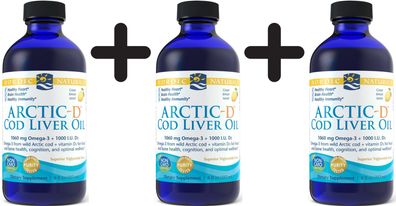 3 x Arctic-D Cod Liver Oil, Lemon - 237 ml.
