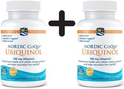 2 x Nordic CoQ10 Ubiquinol, 100mg - 60 softgels