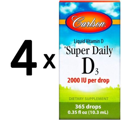 4 x Super Daily D3, 2000 IU - 10 ml.
