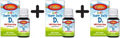 3 x Kid's Super Daily D3, 400 IU - 10 ml.