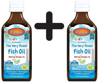 2 x Kid's The Very Finest Fish Oil, 800mg Natural Lemon - 200 ml.