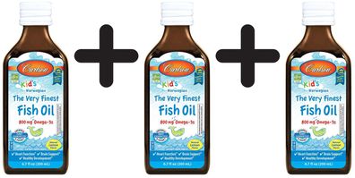 3 x Kid's The Very Finest Fish Oil, 800mg Natural Lemon - 200 ml.