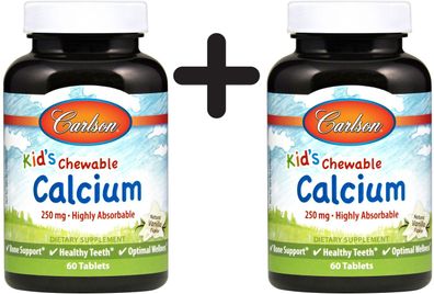 2 x Kid's Chewable Calcium, 250mg Natural Vanilla - 60 tabs
