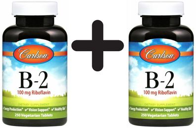 2 x Vitamin B-2, 100mg - 100 vegetarian tabs
