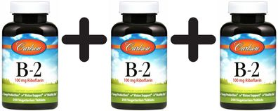 3 x Vitamin B-2, 100mg - 100 vegetarian tabs