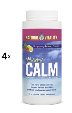 4 x Natural Calm, Raspberry Lemon - 453g