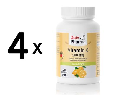 4 x Vitamin C, 500mg - 90 caps