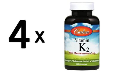 4 x Vitamin K2 MK-4, 5mg - 180 caps