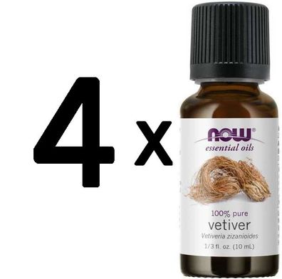 4 x Essential Oil, Vetiver Oil - 10 ml.