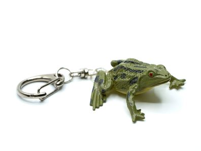 Frosch Schlüsselanhänger Anhänger Schlüsselring Kröte Frösche olivgrün-schwarz