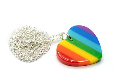 Herz Kette Miniblings 45cm Anhänger Halskette Love Liebe Regenbogen Pride LGBTQ
