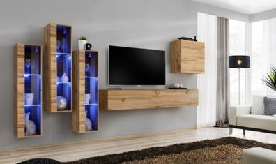 Wohnzimmermöbel Hochglanz Wohnwand TV Ständer Garnitur Luxus Stil Designer