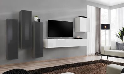 Wohnzimmer Set Wohnwand Wandschrank TV-Ständer Designer Garnitur Neu Möbel