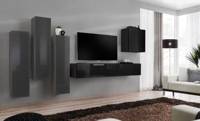 Design Wohnwand TV Ständer 3x Wandschrank Sideboard Schrank Luxus Möbel