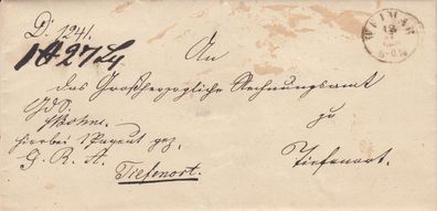 vollständiger Vorphilabrief Paketbegleitbrief aus dem Jahr 1860 von Weimar - ?