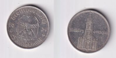 5 Mark Silber Münze 3. Reich Garnisonkirche mit Datum 1934 A Jäger 356 (165561)