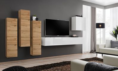Wohnzimmer Wohnwand Wandschrank Sideboard Einrichtung TV Ständer Modern