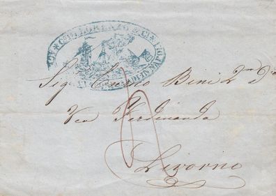 Italien Vorphilabrief aus dem Jahr ca. 1830 von Napoli nach Livorno