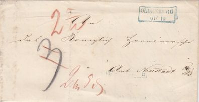 vollständiger Vorphilabrief aus dem Jahr 1834 von Oldenburg nach Neustadt