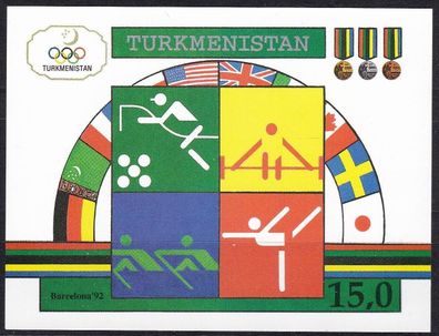 100 x Turkmenistan 1992 - Olympische Spiele - Michel Block 2