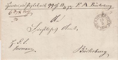 Vorphilabrief Paketbegleitbrief aus dem Jahr 1858 von Stadthagen nach Bückeburg