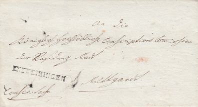 Vorphilabrief aus dem Jahr 1812 von Enzweihingen nach Stuttgart