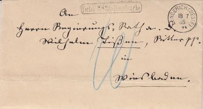 vollständiger Vorphilabrief aus dem Jahr 1885 von Lengerich nach Wiesbaden