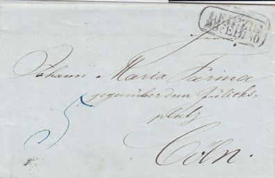 Vorphilabrief aus dem Jahr 1850 von Leipzig nach Köln