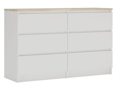 Sideboard Kommode 120cm - mit 6 Schubladen Größen (Weiß & Sonoma)