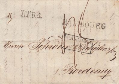 vollständiger Vorphilabrief aus dem Jahr ca. 1800 von Hamburg nach Bordeaux