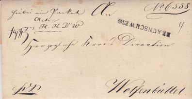vollständiger Vorphilabrief aus dem Jahr 1839 von Braunschweig nach Wolfenbüttel