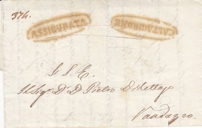Italien vollständiger Vorphilabrief aus dem Jahr 1859 von ? nach Rendazzo