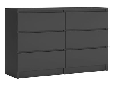 Sideboard Kommode 120cm - mit 6 Schubladen Größen (Anthrazit)