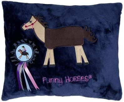 Funny Horses Fleecekisse-10602 dunkelblau/ Dunkelpink St (Gr. 42 x 27 cm)